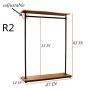 Industrial Pipe Clothing Rack With Wood Board Retro Heavy Duty Garment Rack Floor-Standing Hangers Clothes Shelves for Retail Store