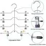 GQQG 4 Pack Pants Hangers with Clips Space Saving Multi Layer Trousers Skirt Hangers Magic Hanger Metal Heavy Duty Closet Clothes Hangers for Adults and Kids