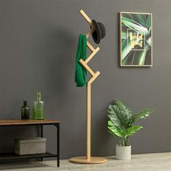 Living Room Floor Coat Rack Multicolor Clothes Rack Multi-Functional Hanger (Color : Wood Color)