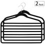 2pcs Pants Hangers Velvet Multi Function Clothes Hanger for Cloth Pants Belt Tie Scarf Closet Organizer Random Color