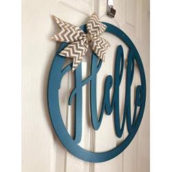 Circle Hello Door Hanger - Neutral Door Hanger - Everyday Modern Wreath - Modern Welcome Sign - Year-round - Summer Winter Fall Spring