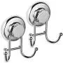 HASKO accessories - Powerful Vacuum Suction Cup Hook Holder - Organizer for Towel, Bathrobe and Loofah - Strong Stainless Steel Hooks for Bathroom & Kitchen, Towel Hanger Storage, Chrome (2 Pack) HASKO accessories - Powerful Vacuum Suction Cup Hook Holder - Organizer for Towel, Bathrobe and Loofah - Strong Stainless Steel Hooks for Bathroom & Kitchen, Towel Hanger Storage, Chrome (2 Pack)