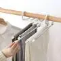Pants Hangers | Multi-Purpose Hangers | Closet Space Saving Clothing Rack Magic Hanger Clothes Hook, Metal Wonder Organizer Stainless Steel Storage Hanger for Pants Skirts Clothes (White)