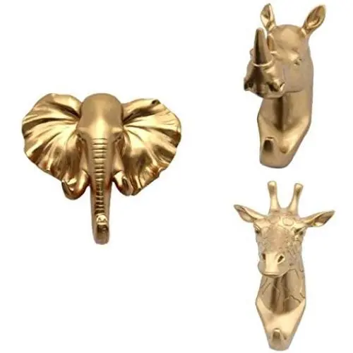 Flameer Set of 3 Animal Shaped Single Coat Hook Clothes Rack Decorative Wall Hanger Flameer Set of 3 Animal Shaped Single Coat Hook Clothes Rack Decorative Wall Hanger