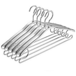 Clothes Hangers Luxurious Non Slip Drying Clothes Stainless Steel Hangers Cloth Heavy Duty Seamless Wide Shoulder Suit Hanger Space Saving Clothes Hanger 10 Pack Closet Organizer