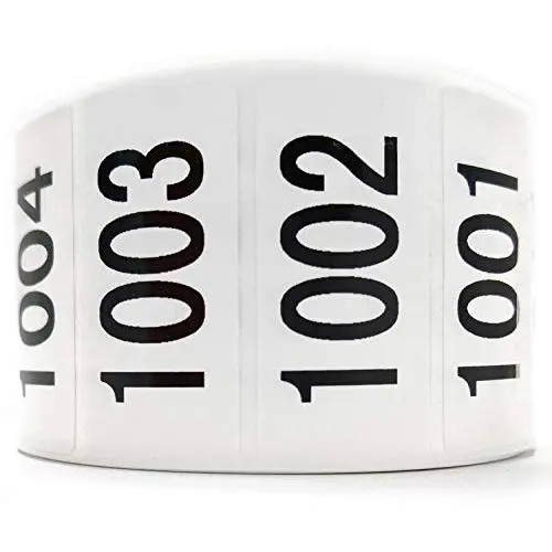 Enzo Consecutively Numbered Sticker Labels 1.5 x 0.75” Water Proof Oil Resistance from Serial Number 1001 to 2000 1.7” Core Roll Enzo Consecutively Numbered Sticker Labels 1.5 x 0.75” Water Proof Oil Resistance from Serial Number 1001 to 2000 1.7” Core Roll