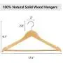 AMKUFO High-Grade Wooden Suit Hangers with Non Slip, 17.5 Inch Premium Solid Wood with 360° Swivel Hook, 24 Free Clothes Hanger Connector Hooks for Space Saving (24 Pack, Natural) AMKUFO High-Grade Wooden Suit Hangers with Non Slip, 17.5 Inch Premium Solid Wood with 360° Swivel Hook, 24 Free Clothes Hanger Connector Hooks for Space Saving (24 Pack, Natural)