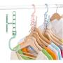 10pcs Random Color Plastic 5 Circle Multilayer Windproof Clothes Hanger Organizer Fixed Holder Storage Racks Buckle Hanger Anti-Slip Home