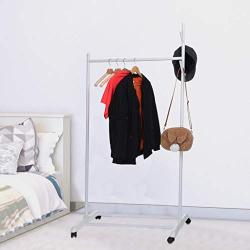 Saying Free-Standing Garment Rack, Landing Coat Organizer Storage with Simple Hangers Single Pole, Rolling Clothes Organizer Floor Hangers, Easy to Move [Ship from USA Directly]