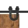 Sliding Barn Door Hardware, 2Pcs, (U Shape Hangers), Black