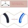 JS HANGER Plastic Suit Hangers 16.5 inch Width with Non Slip Grooves 50 Pack Black Clothes Hangers