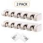 IMILLET Mop and Broom Holder, Wall Mounted Organizer-Mop and Broom Storage Tool Rack with 5 Ball Slots and 6 Hooks (Gray) (Double Pack)