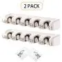 IMILLET Mop and Broom Holder, Wall Mounted Organizer-Mop and Broom Storage Tool Rack with 5 Ball Slots and 6 Hooks (Gray) (Double Pack) IMILLET Mop and Broom Holder, Wall Mounted Organizer-Mop and Broom Storage Tool Rack with 5 Ball Slots and 6 Hooks (Gray) (Double Pack)