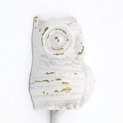 abodent.com White Metal Owl Bird Coat Hook Hooks Wall Mounted Door Hook Hanger for Hat Coat Clothes Kitchen Bathroom Bedroom Office (Screws Included)