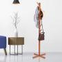 Jeffergarden Wooden Tree Coat Rack 8 Hooks Clothes Rack Stand for Coats Hats Scarves Bag Hallway Entryway Coat Hanger Stand for Clothes, Suits, Accessories(2#)