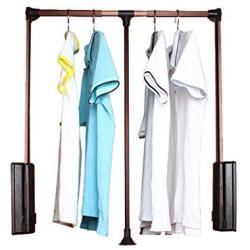 GWXYMJ Coat Rack Wardrobe Lifting Clothes Hanger, Automatic Hangers in The Closet, Pull-Down Adjustable Width Clothes Rail, Telescopic Rod, Damping Buffer Design (Size : 660-890mm)