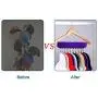 ShineMe Cap Organizer Hanger, 4 Pack Hat Organizer, 10 Baseball Cap Holder, 10 Clips Stainless Steel, Folding Clothes Hangers Foldable Clothes Drying Rack for Travel (Purple)