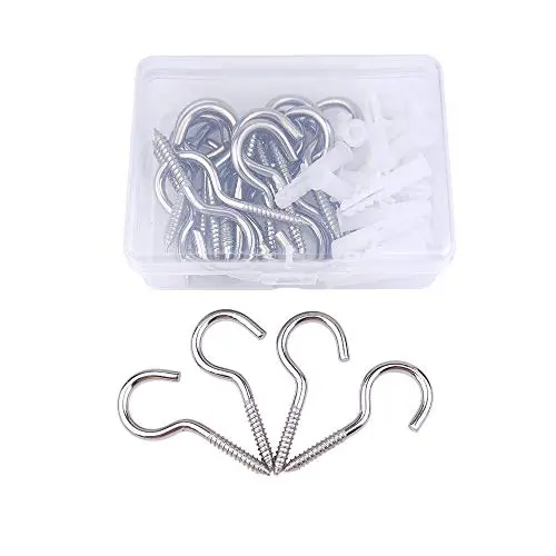 20 Pcs Stainless Steel Cup Hooks for Hanging, 2 Inch Eye Screw Bolt S Hooks Self-Tapping Ceiling Hooks Round End Screw Hooks for Indoor Outdoor Use 20 Pcs Stainless Steel Cup Hooks for Hanging, 2 Inch Eye Screw Bolt S Hooks Self-Tapping Ceiling Hooks Round End Screw Hooks for Indoor Outdoor Use