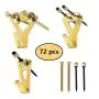 Picture Hangers, Picture Hanging Kits, 72 Pieces Picture Photo Frame Hooks for Heavy Duty Picture Hanging with Wall Mounting Nails Supports 30-100 lbs(Golden) Picture Hangers, Picture Hanging Kits, 72 Pieces Picture Photo Frame Hooks for Heavy Duty Picture Hanging with Wall Mounting Nails Supports 30-100 lbs(Golden)