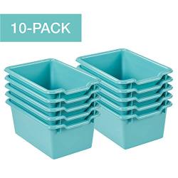 ECR4Kids Scoop-Front Storage Bins, Easy-to-Grip Design Storage Cubbies, Kid Friendly and Built to Last, Pairs with ECR4Kids Storage Units, 10-Pack, Turquoise