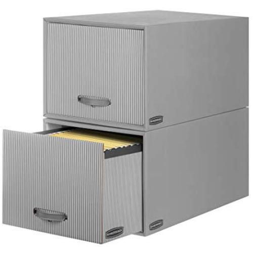 Bankers Boxes STOR/Drawer Steel Plus Extra Space-Saving Filing Cabinet, Stacks up to 5 High, Letter, 2 Pack (6173101)