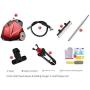 Dual Nuclear Stove Steamer for Clothes, 3.8 Liters 70 Minutes Continuous, 4 Steam Adjustment, with Chrome Hook/Hanger/Anti-scalding, 3.8 Liters, Red