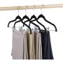 SMART ONYE Pack of 20 Strong and Durable-Heavy Duty-Velvet Clothes Hangers with Clips-Space Saving Velvet Skirts Hangers-Non Slip Velvet Pants Hangers-360 Degree Swivel Hook-Black