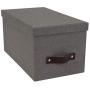 Bigso Silvia Canvas Fiberboard Organizational Storage Box, 5.9 x 6.5 x 11.6 in, Grey