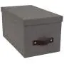 Bigso Silvia Canvas Fiberboard Organizational Storage Box, 5.9 x 6.5 x 11.6 in, Grey Bigso Silvia Canvas Fiberboard Organizational Storage Box, 5.9 x 6.5 x 11.6 in, Grey