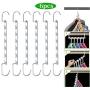 6pcs Multi-Port Support Clothes Hanger Multifunctional Clothes Drying Rack Metal Hangers Organizer Storage Rack for Space Saving