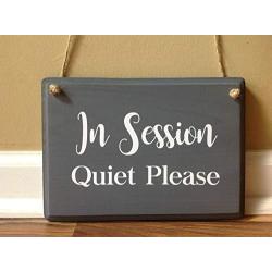 In Session Quiet Please Wooden Door Hanger painted custom hanging door sign office in session sign front door sign Therapy Massage Counseling Spa