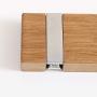 WD Oak Wood Wall-Mounted Coat Hook, Iron Wall Hooks Clothes Hanger Organizer for Bedroom Foyer 50x7x2cm