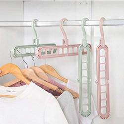 April-beautiful-life store Multi Port Support Circle Clothes Hanger Clothes Drying Racks Multifunction Plastic Scarf Clothes Hanger Hangers Storage Rack,Pink