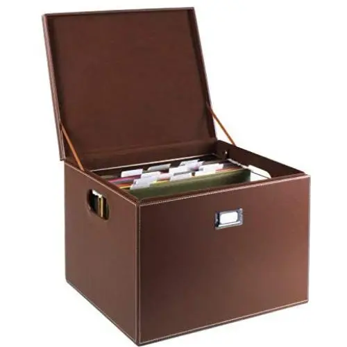 G.U.S. Decorative Office File and Portable Storage Boxes for Hanging Folders Letter Or Legal, Brown G.U.S. Decorative Office File and Portable Storage Boxes for Hanging Folders Letter Or Legal, Brown