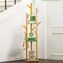 Aufee Coat Rack, Durable Reliable Free Standing Multi-Layer Coat Rack Hanger Cloth Shelf Home Bedroom Living Room Hallway for Book, Shoes, Coats, Hats(Natural Color)
