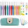 Crochet Kit, 11 Pcs 2.0mm-7.0mm Furls Crochet Hook with Ergonomic Soft Grip Handles, 29 Pack Extra Long Crochet Kit for Beginners with Bag, Comfortable for Arthritic Hands