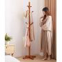 Angels home Coat Stand Clothes Rack Wooden Hooks Coat Racks Free Standing Coat and Hat Stand Tree Clothes Stand Entryway Hallway Coat Hanger