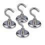 (4 Pack) 40+ Pound Pull | Heavy Duty Neodymium Magnetic Hanging Hook Set