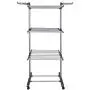 Yeshom Foldable 3 Tier Clothes Drying Rack Rolling Collapsible Laundry Dryer Hanger Stand Rail Indoor Outdoor Dark Grey