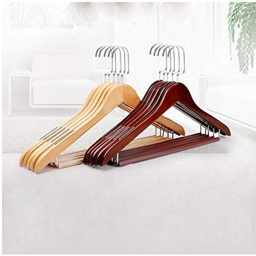 5pcs Random Color Adult Wooden Hangers for Clothes Wood Clothes Shop Hotel Hanger
