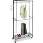Cypressshop Garment Rack Hanger Clothes Storage 2 Rods Closet Organizer Shelf Hanging Unit 36x18x71 Home Organization Furniture