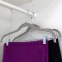 Home Basics Velvet Adjustable Metal Clips, Space Saving Non-Slip Clothes, Pants, Skirts, Dress Hanger 360° Swivel Hook, (Set of 5), Grey