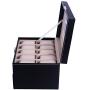 Chirde 20 Slots Watch Boxes Jewelry Display Case, Dual Layer Watch Holder Organizer with Lock and Key (US Stock)