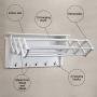 Danya B Accordion Clothes Drying Rack, Retractable, Wall Mounted Drying Rack, White - Perfect for The Laundry Room Danya B Accordion Clothes Drying Rack, Retractable, Wall Mounted Drying Rack, White - Perfect for The Laundry Room