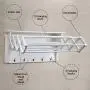 Danya B Accordion Clothes Drying Rack, Retractable, Wall Mounted Drying Rack, White - Perfect for The Laundry Room