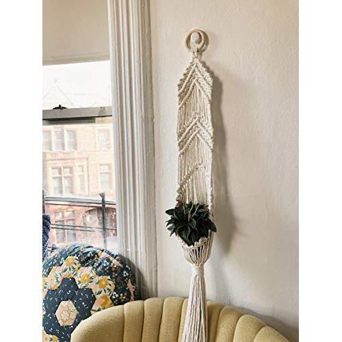 Detailed Macrame Plant Hanger with Oversized Tassel, Coastal, Boho, Neutral, Cozy Wall Decor, Wall Art, Wall Hanging for Plants Detailed Macrame Plant Hanger with Oversized Tassel, Coastal, Boho, Neutral, Cozy Wall Decor, Wall Art, Wall Hanging for Plants