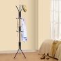 Clewiltess Standing Entryway Coat Rack Coat Tree Hat Hanger Holder 12 Hooks Jacket Umbrella Tree Stand Base Metal (Black)
