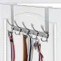 WEBI Over The Door Hook Door Hanger Hook Rack with 5 Tri Hooks for Hanging Coats, Door Towel Rack Towel Hanger Door Coat Hanger Over Door Coat Rack for Bathroom,Behind Back of Door,Black