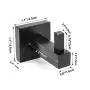 Z metnal Black Robe Hanger, Stainless Steel Wall Mounted Towel Hook, Bathroom Clothes Coat Hook Square Toilet Kitchen Door Hanger, Clean Line, 2 Pcs Z metnal Black Robe Hanger, Stainless Steel Wall Mounted Towel Hook, Bathroom Clothes Coat Hook Square Toilet Kitchen Door Hanger, Clean Line, 2 Pcs