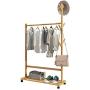GGYDD Single Rail Bamboo Garment Rack, 8 Side Hook Tree Stand Rolling Coat Hanger for Jacket,Umbrella,Clothes,Hats,Scarf,Handbags-a 60x176cm(24x69inch)